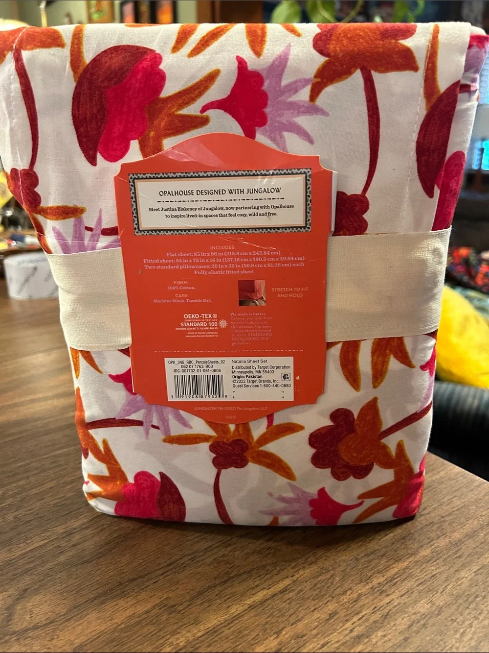 Opalhouse Floral Percale Sheet Set in Pink, Orange and Cream